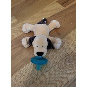 WubbaNub Pacifier Plush Puppy Dog Tan Brown Soothie Baby Stuffed Animal